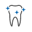 Animated tooth with sparkles
