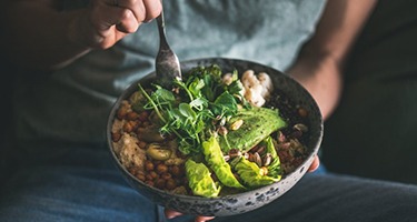 a person enjoying a healthy meal