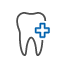 Animated tooth with emergency medical cross