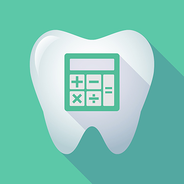 tooth and calculator illustration for cost of root canal therapy 