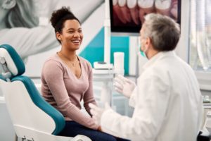 a patient visiting their dentist for root canal therapy