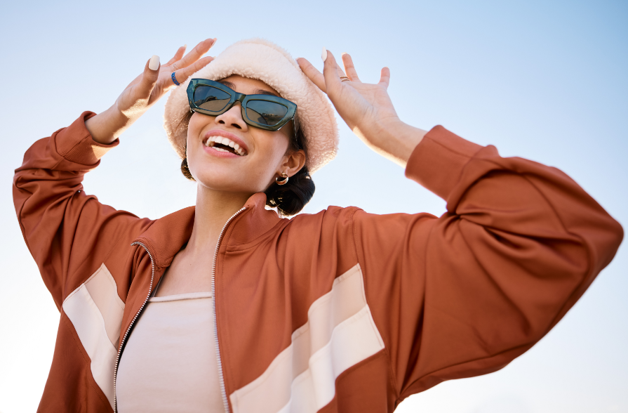Woman with trendy outfit